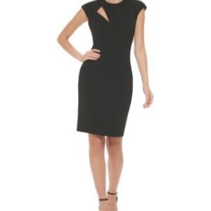 Elegant Black Cap Sleeve Dress